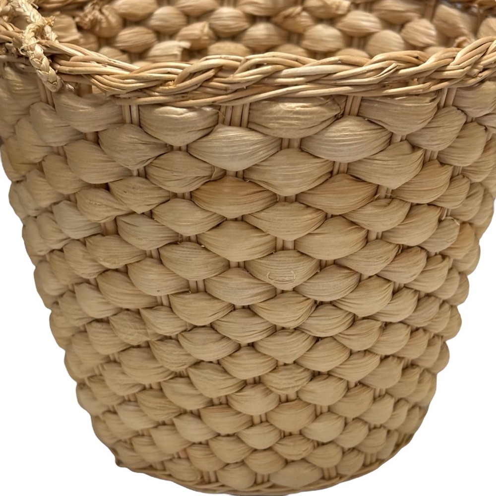 Wicker Woven Knitted Hanging Basket Flower Pot Plants Chain Link Straps Rope - Picture 3 of 9